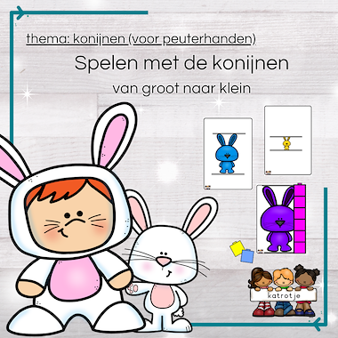 Lesmateriaal spelen met konijnen van groot naar klein van auteur katrotje