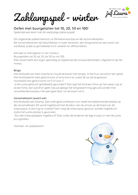 Lesmateriaal Winter - Bundel - Zaklampspel - Buurgetallen van auteur De klas van juf Laura slide 4