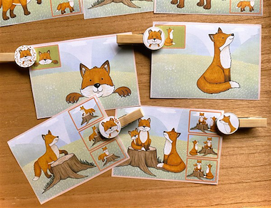 Lesmateriaal De vos - knijpkaarten van auteur Little Play Friends