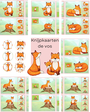 Lesmateriaal De vos - knijpkaarten van auteur Little Play Friends slide 4