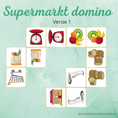 Lesmateriaal Supermarkt - domino versie 1 van auteur Nanny Melissa