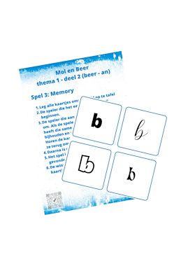 Lesmateriaal Mol en Beer - thema 1 deel 2 beer/an - memory van auteur Peggy Van Rompaey
