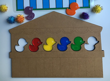 Lesmateriaal eendjes vissen - gezelschapsspel - kleurenspel van auteur Little Play Friends slide 4