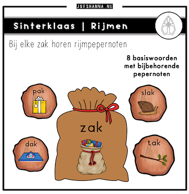 Lesmateriaal Thema Sinterklaas | Rijmen met pepernoten van auteur Juf Shanna slide 1