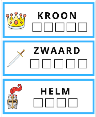 Lesmateriaal Woorden leggen: ridders en kastelen van auteur Juf EvVa slide 3