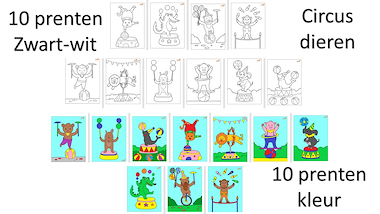 Lesmateriaal kleurplaten circus van auteur Little Play Friends slide 2