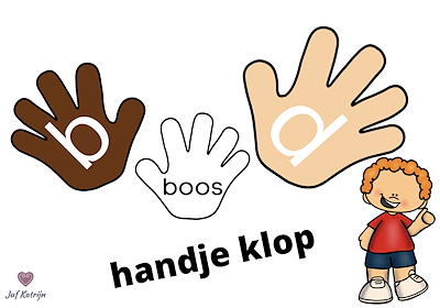 Lesmateriaal handje klop b en d van auteur Juf Katrijn