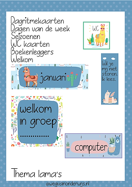 Lesmateriaal Dagritmekaarten lama's van auteur wegvanonderwijs slide 1