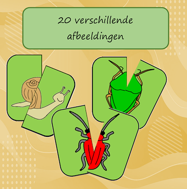 Lesmateriaal Puzzelmemory kriebeldiertjes van auteur Jabbedabbedoe slide 2