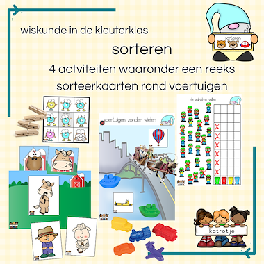 Lesmateriaal sorteren 4 activiteiten waaronder voertuigen sorteren van auteur katrotje