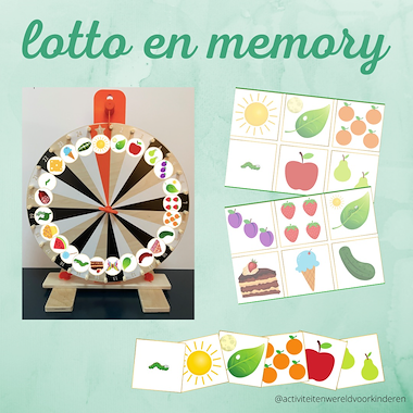 Lesmateriaal Rupsje nooitgenoeg - lotto/memory van auteur Nanny Melissa