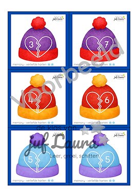 Lesmateriaal Winter - Memory - Verliefde harten van auteur De klas van juf Laura slide 3