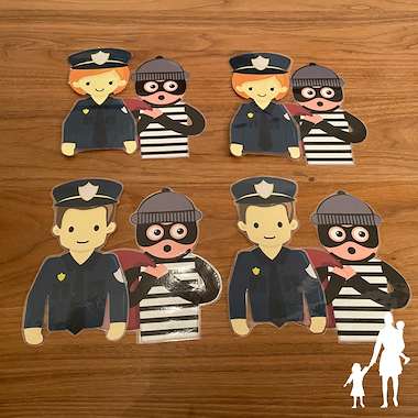 Lesmateriaal thema politie - Help de politie boeven vangen PEUTERS van auteur Nanny Melissa slide 4