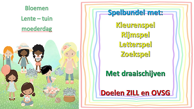 Lesmateriaal Lente - tuin - bloemen - moederdag -spelbundel van auteur Little Play Friends