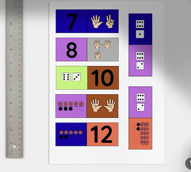 Lesmateriaal Dominospel - getalbeelden 7-12 van auteur Talitha van Wijk slide 1