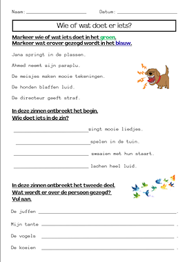 Lesmateriaal Werkblaadje bijvoeglijke naamwoorden van auteur Aruna_vrtngn