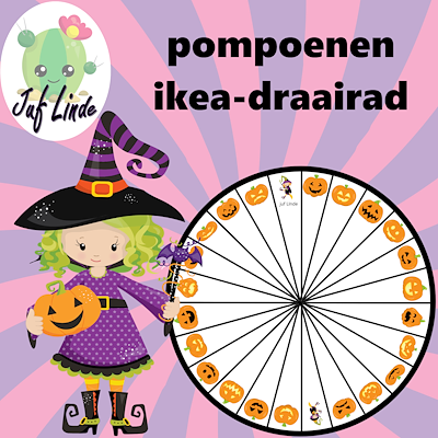 Lesmateriaal pompoenen ikea-draairad van auteur juf Linde