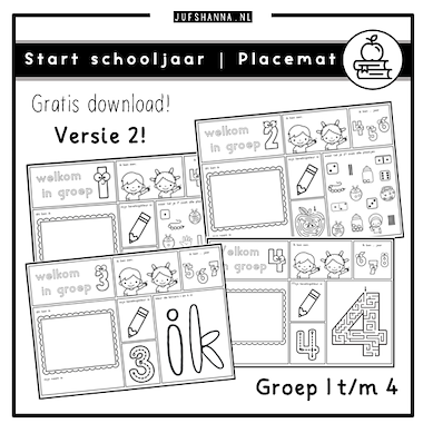 Lesmateriaal Start schooljaar | Placemat versie 2 van auteur Juf Shanna