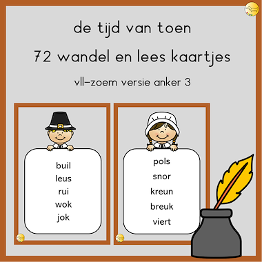 Lesmateriaal De tijd van toen wandel en lees kaartjes van auteur JufJoyceKuenen slide 1