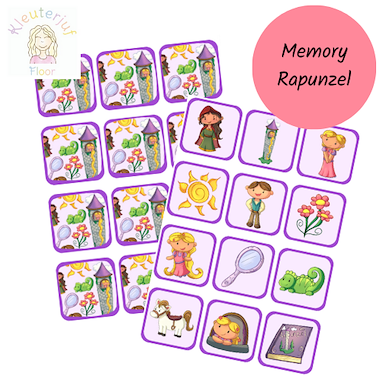 Lesmateriaal Memory Rapunzel van auteur Kleuterjuf_floor