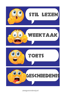 Lesmateriaal Dagritmekaarten emoticons van auteur wegvanonderwijs slide 4