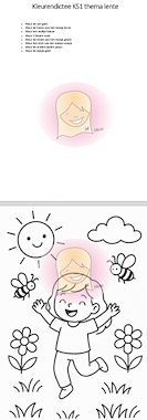 kleurendictee thema lente