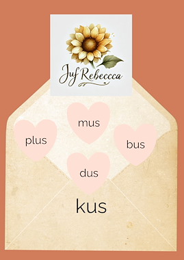 Lesmateriaal Rijmwoorden Valentijn van auteur Juf Rebecca