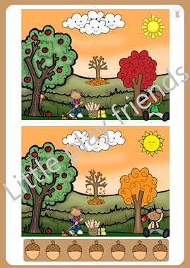 Lesmateriaal Herfst: zoek de verschillen van auteur Little Play Friends slide 4