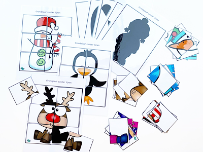 Lesmateriaal Winter puzzels met grondplaten van auteur Juf Maike