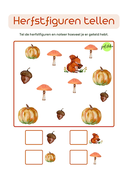 Lesmateriaal Telspelletjes Herfst van auteur Juf Nika slide 2
