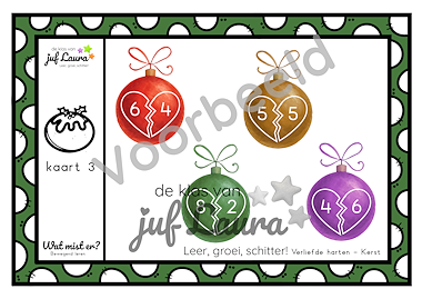 Lesmateriaal Kerst - Wat mist er? - Verliefde harten van auteur De klas van juf Laura slide 2