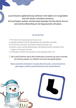 Lesmateriaal Winter Schaduw Memory – Kijken & Matchen voor Kleuters van auteur Juf_C slide 2