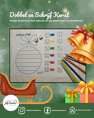 Lesmateriaal Dobbel en Schrijf van auteur De klas van juf Laura slide 1