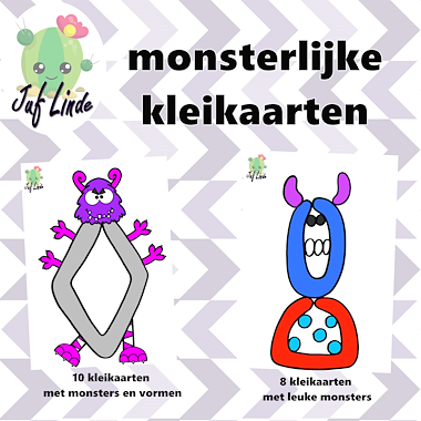 Lesmateriaal monsterlijke kleikaarten van auteur juf Linde