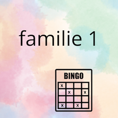 Lesmateriaal AN - mijn familie (deel 1) - spel 8: bingo van auteur Peggy Van Rompaey