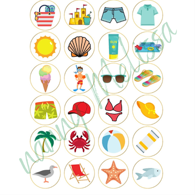 Lesmateriaal Thema zomer - lotto/memorie van auteur Nanny Melissa