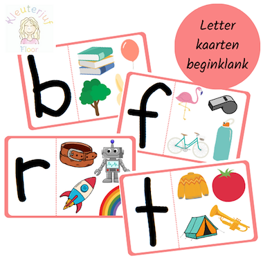 Lesmateriaal letter kaarten beginklank van auteur Kleuterjuf_floor