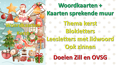 Lesmateriaal woordkaarten en sprekende muur- kerstmis van auteur Little Play Friends