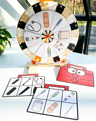 Lesmateriaal Dokter bingo (met sjabloon IKEA-draairad) van auteur Juf Maike
