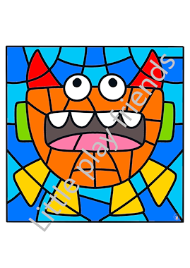 Lesmateriaal Kleuren naar voorbeeld thema monsters van auteur Little Play Friends slide 3