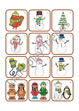 Lesmateriaal Memory winter - polen  van auteur Little Play Friends slide 2