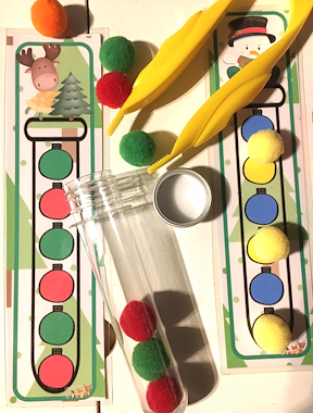 Lesmateriaal De kerstballen-buisjes: opdrachten -patroon - fijne motoriek van auteur Little Play Friends