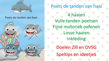 Lesmateriaal De tanden poesten van haai van auteur Little Play Friends