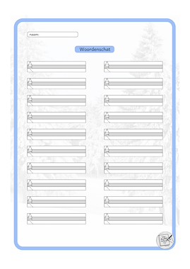 Lesmateriaal Woordkaarten Kerst en winter van auteur Van krabbel tot krul slide 2