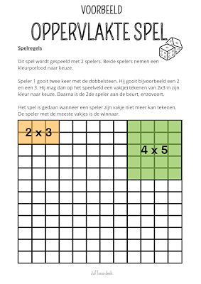 Lesmateriaal Oppervlakte spel van auteur Juf Tessa deelt slide 2