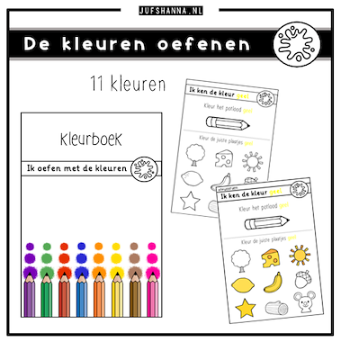 Lesmateriaal Kleurboek | 11 kleuren oefenen van auteur Juf Shanna