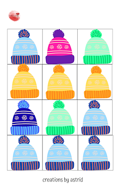 Lesmateriaal Reeksen maken met wintermutsen van auteur Creations by Astrid slide 4
