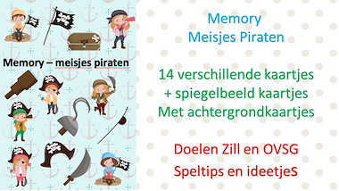 Lesmateriaal memory - meisjes piraten van auteur Little Play Friends