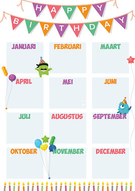Lesmateriaal Classdojo verjaardagskalender  van auteur De monsterklas van Juf Liesl