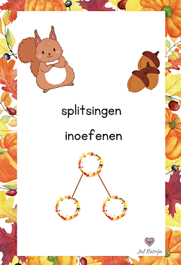 Lesmateriaal splitsingen inoefen thema herfst van auteur Juf Katrijn